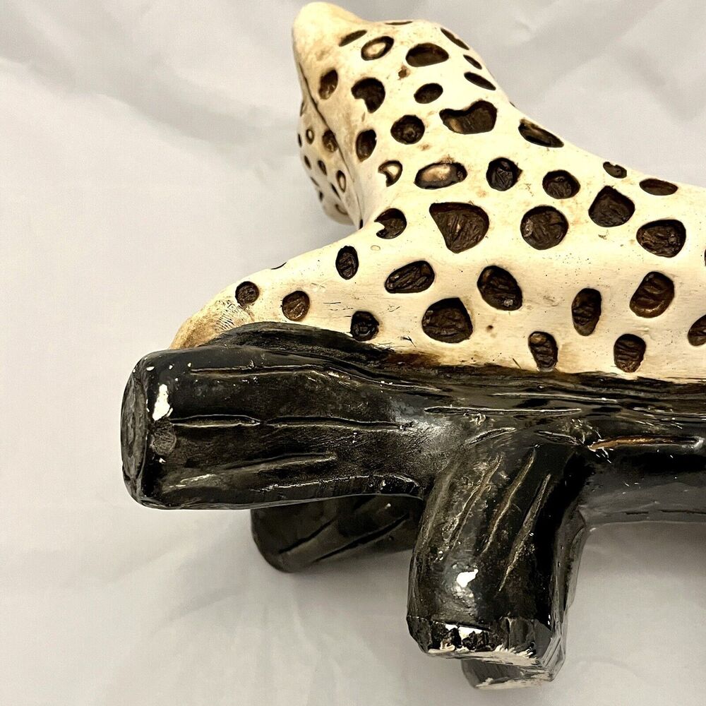 MCM Chalkware/Plaster Large Leopard Table Figure Statue Made in Mexico - Picture 7 of 12